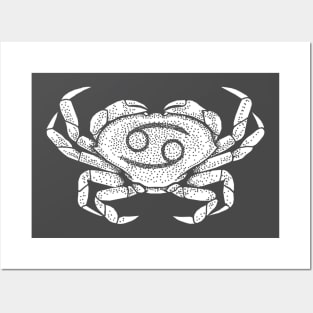 Cancer Crab - Zodiac Horoscope White Posters and Art